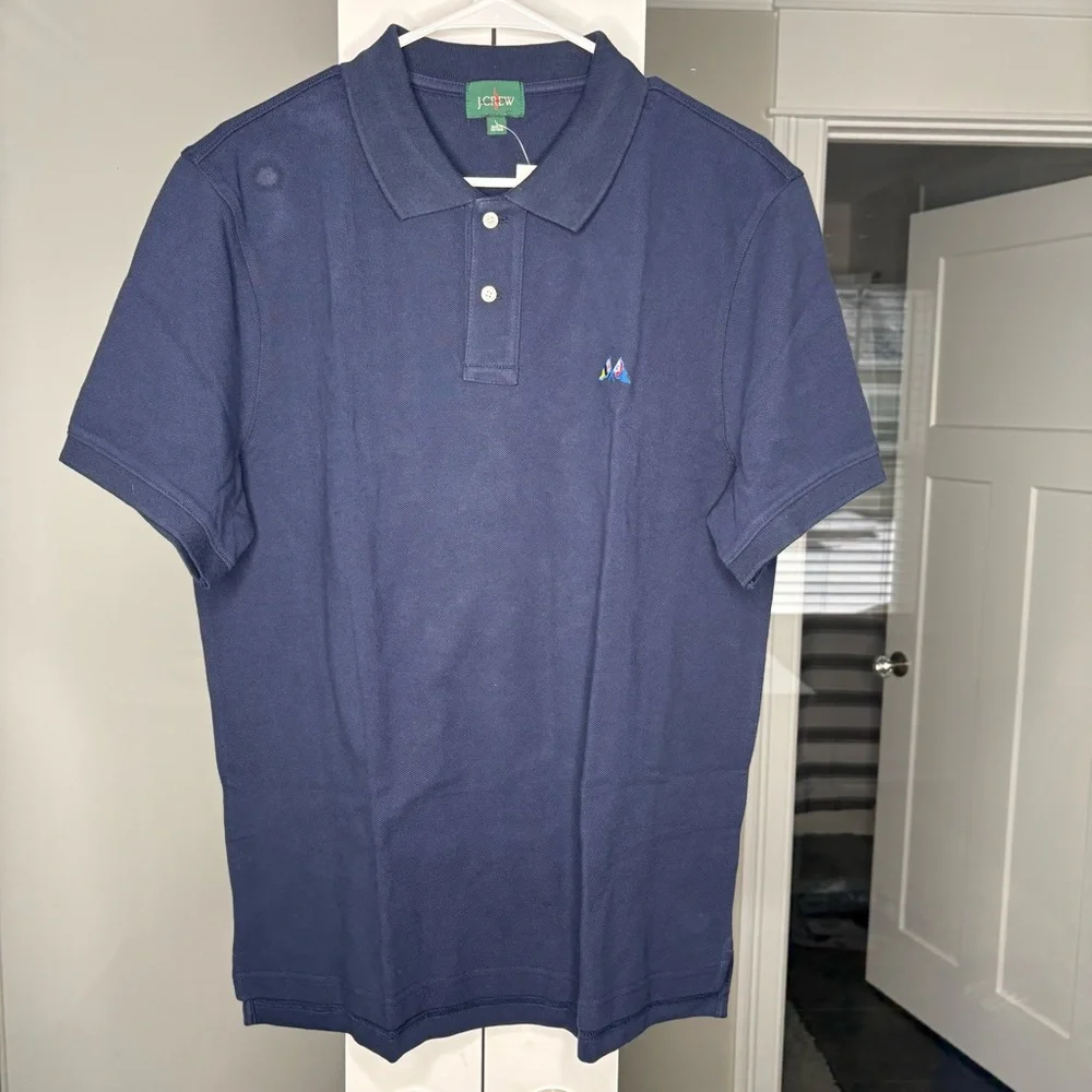 NWT J. Crew Classic Piqué Polo Shirt Short Sleeve Navy Blue